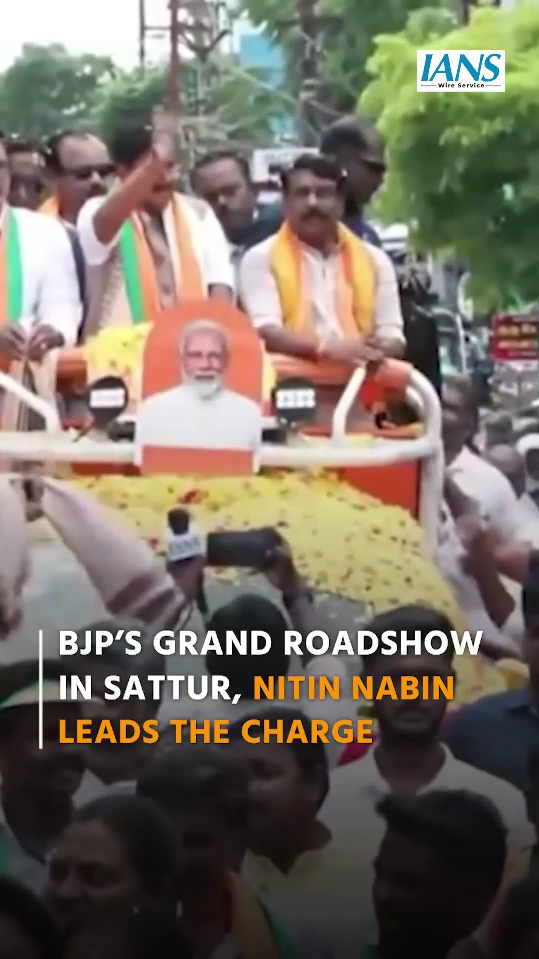 BJP National President Nitin Nabin Holds Grand Roadshow in Sattur Ahead of Assembly Elections
