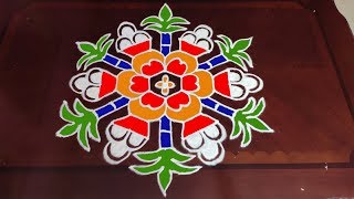 Dot Rangoli: 9x5 Middle dots |  Bhogi Kundala Muggulu || Easy Pongal Pot rangoli designs
