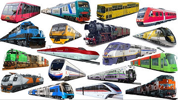 TRAIN and Railway Vehicle | Learn Railway Transport in English | Tram Train, Submarine