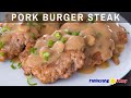 Pork Burger Steak with Mushroom Gravy