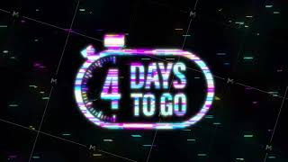4 Days to go. Countdown timer. Clock glitch icon. Time icon. Count time sale. Motion graphics.