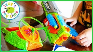 FLYING NERF BUG ATTACK! Nerf Battles with Izzy's Toy Time! Fun Toys