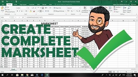 Marksheet in excel with formula | Urdu/Hindi