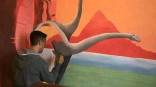 Boys Dinosaurs Themed Bedroom Timelapse Mural.mp4