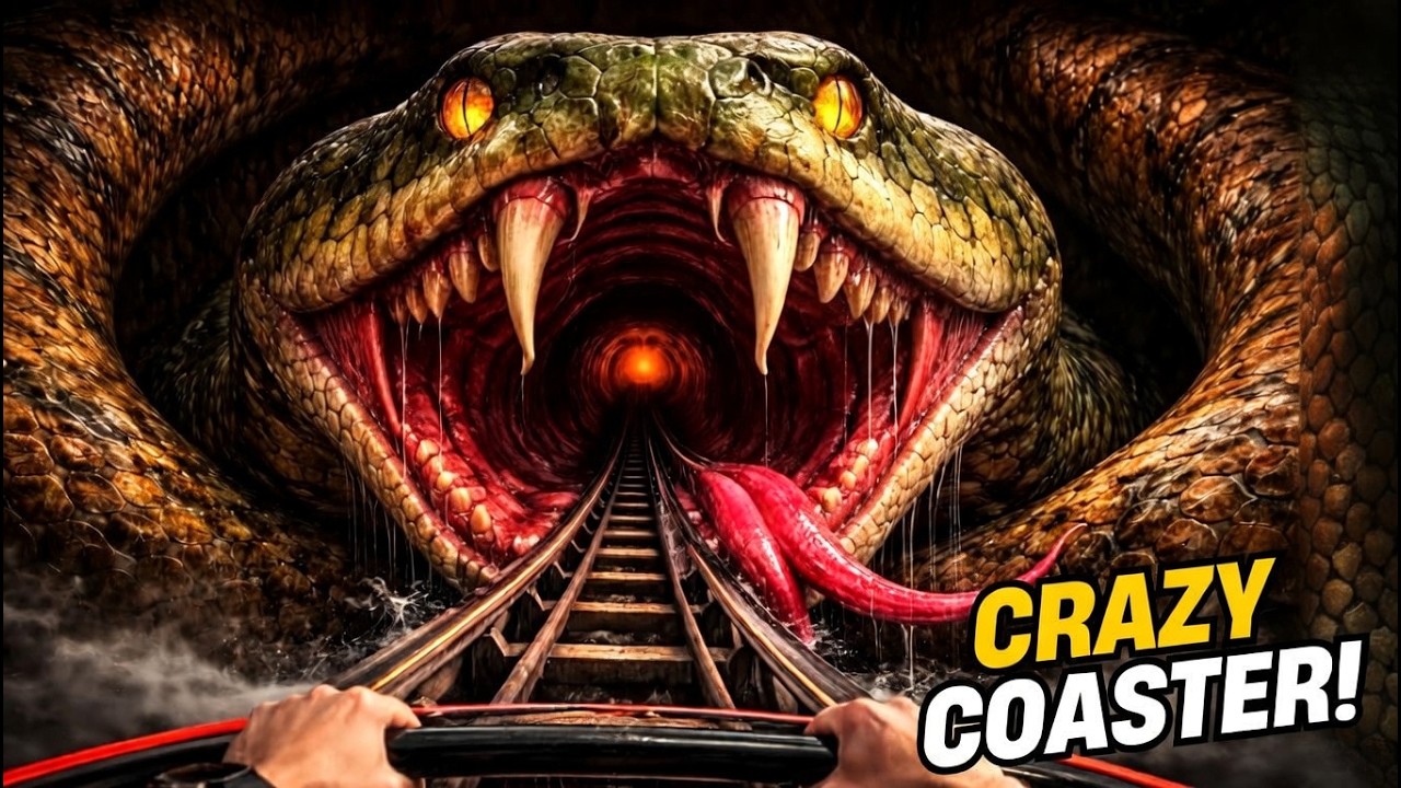 Snake Shot Ride I Rode a Roller Coaster Inside a Giant Snake… and Survived! 🐍 POV Ride ...