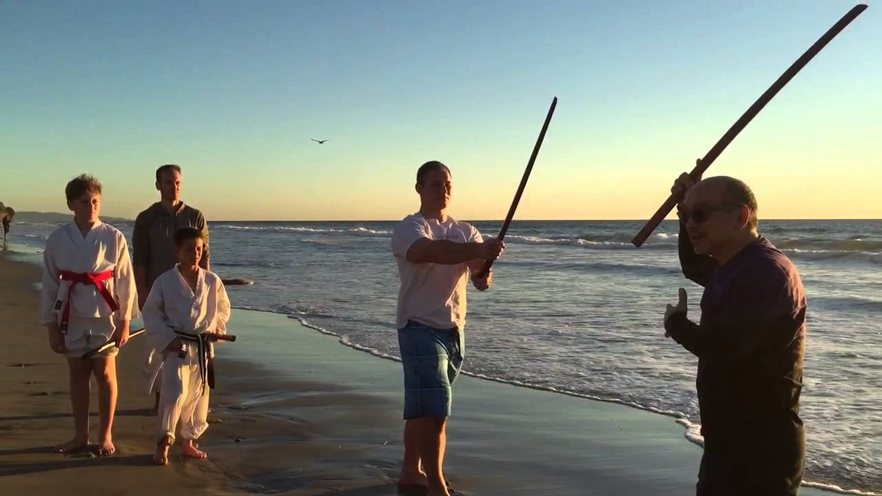 Harmonious Strike Bokken basics beach training by Utada Shihan YouTube