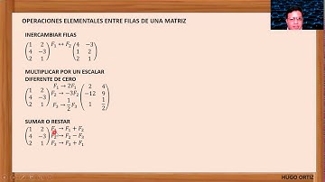 Operaciones elementales entre filas de una matriz