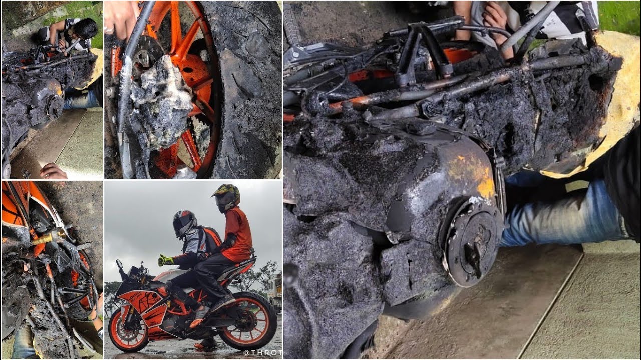 KTM Rc390 Burning On Fire