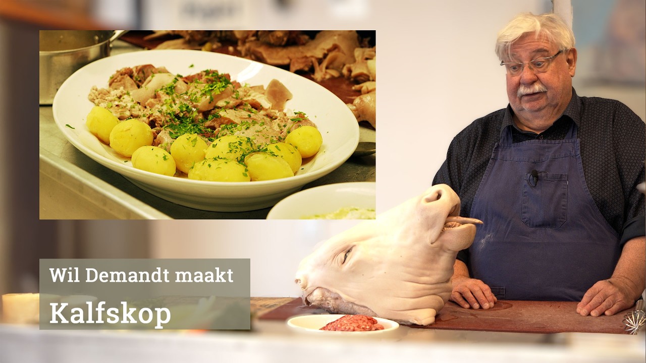 Wil Demandt maakt kalfskop (tête de veau)