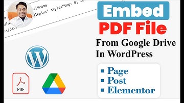 How to embed pdf file from google drive in wordpress post page elementor without plugin?