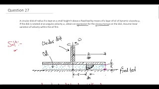 Q.27 ⋈ Deriving Viscous Torque on a Rotating Disk: Step-by-Step Explanation