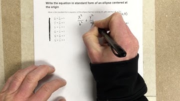 Write the equation in standard form of an ellipse centered at the origin