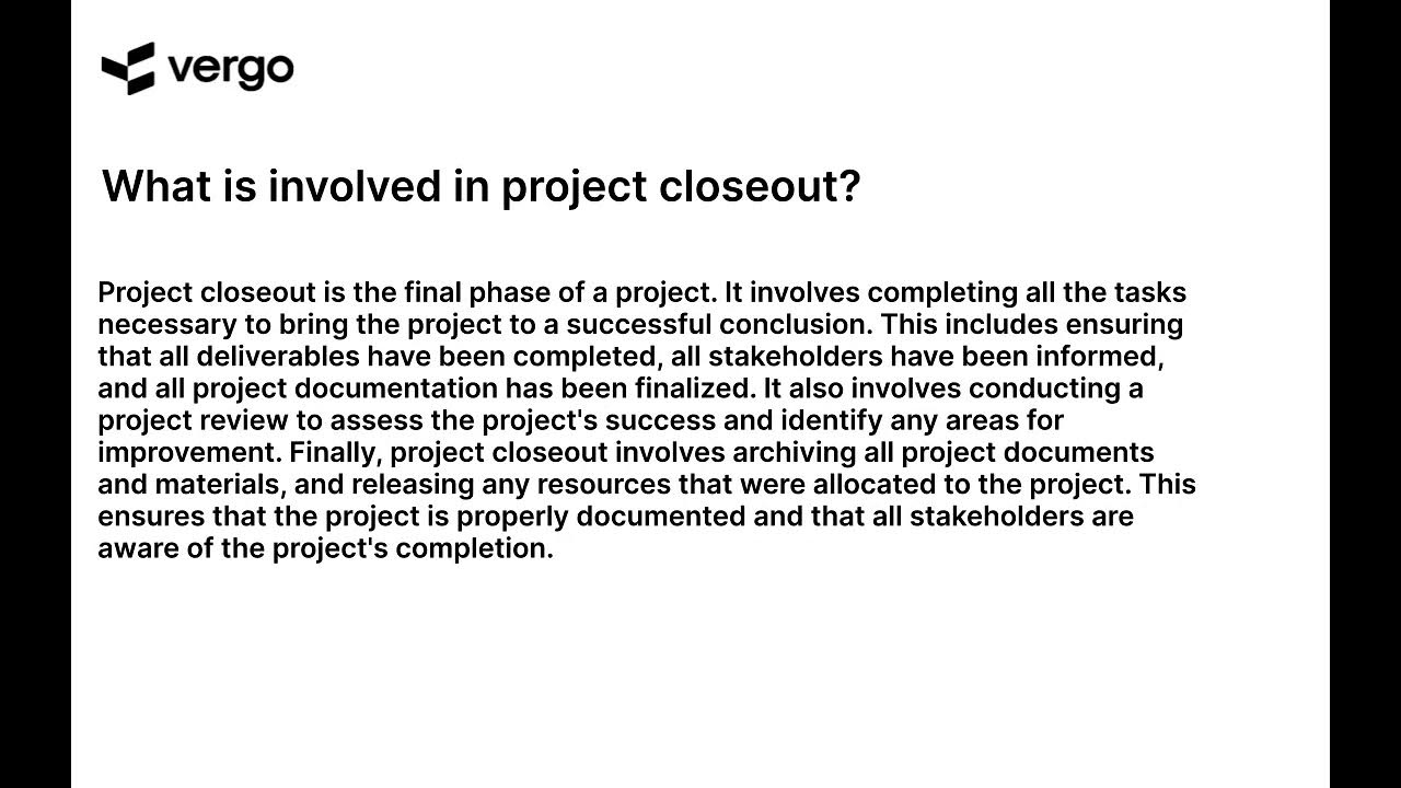 Project Closeout What You Need to Know YouTube