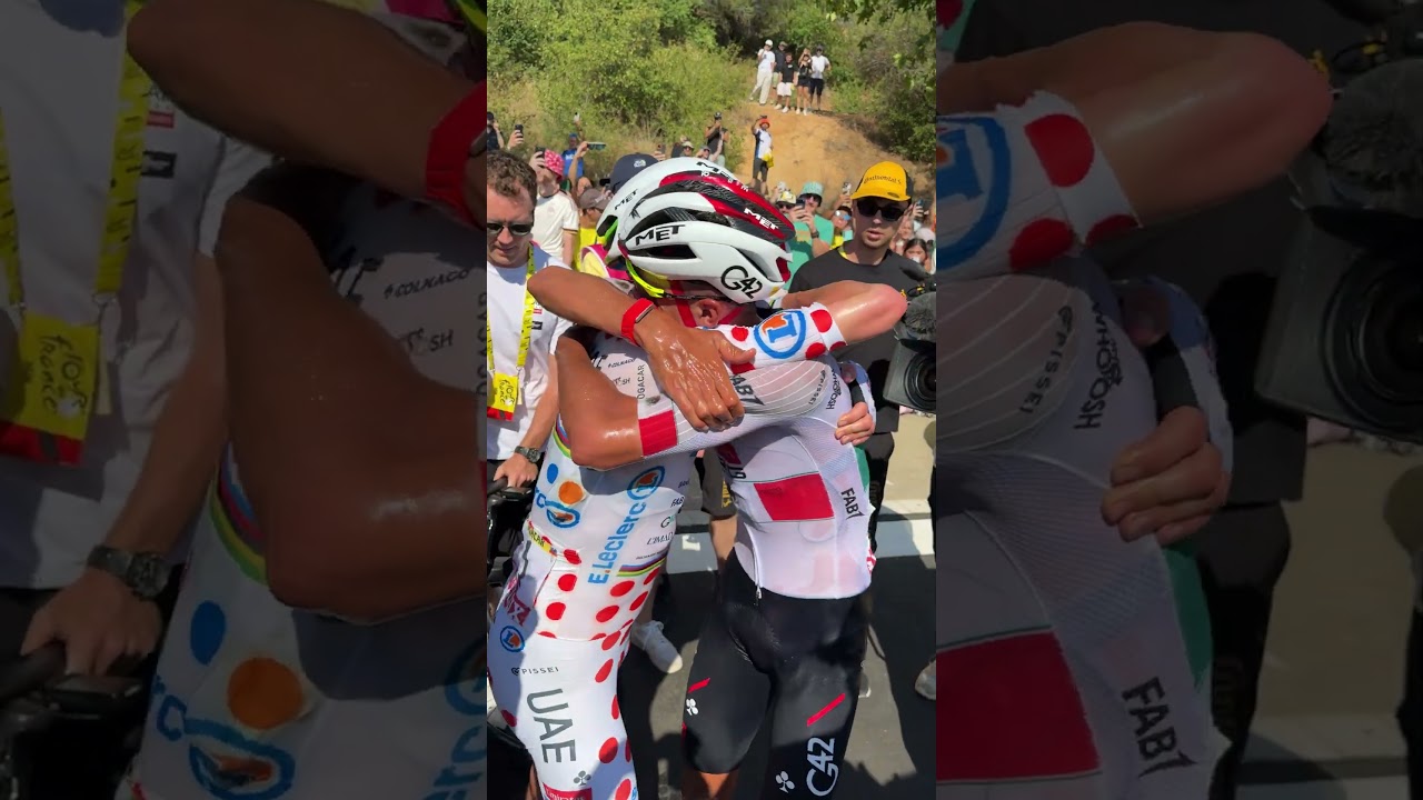 LOOK WHAT IT MEANS 🥹 Pogačar congratulates Isaac del Toro on his Tour de France stage win! 👏