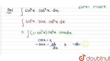 Evaluate: intsin^3xcos^5x\\ dx | 12 | INDEFINITE INTEGRALS | MATHS | RD SHARMA ENGLISH | Doubtnu...