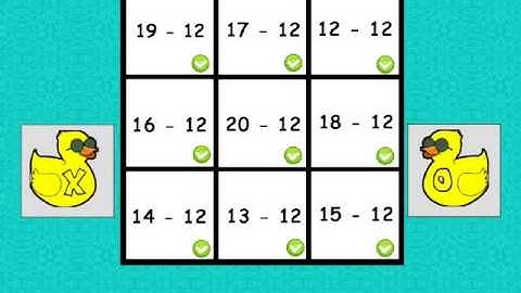 Tic Tac Toe Subtraction Minus 11 to Minus 15