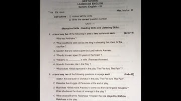 English 3rd semester B.com NEP Question paper 2023 | Bangalore North University| NEP | B.com |