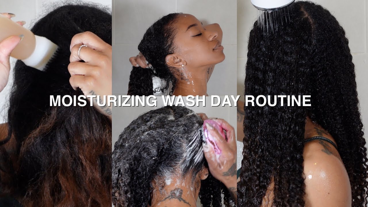 A Realistic Wash Day in my natural hair| a routine for moisture - YouTube