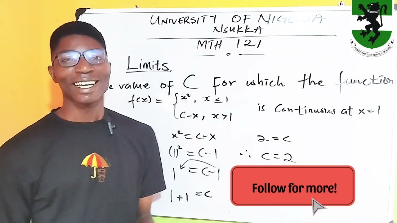 University of Nigeria Nsukka ONLINE MATHS 121 TUTORIAL  || God's Masterpiece 