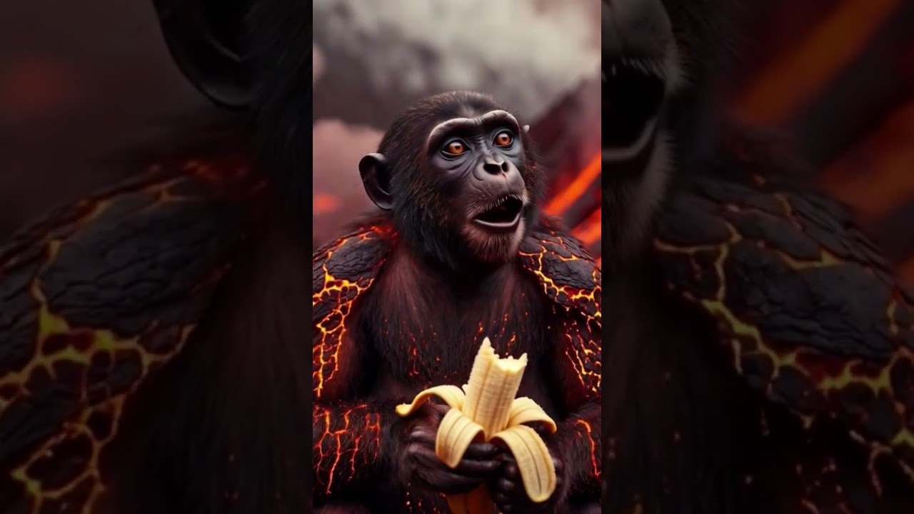 Lava Monkey eating Banana 