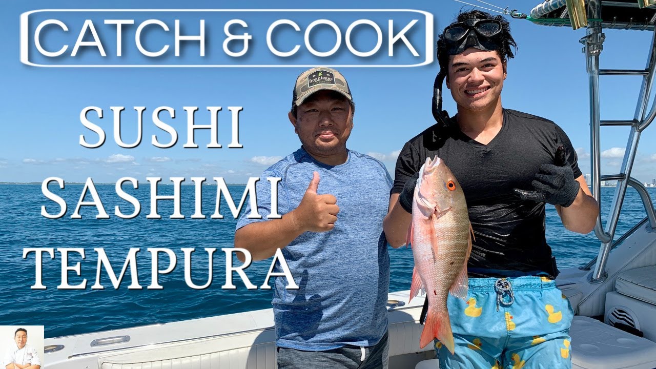 Catch and Cook Mutton Snapper | How To Make Sushi, Slice Sashimi, Fry ...