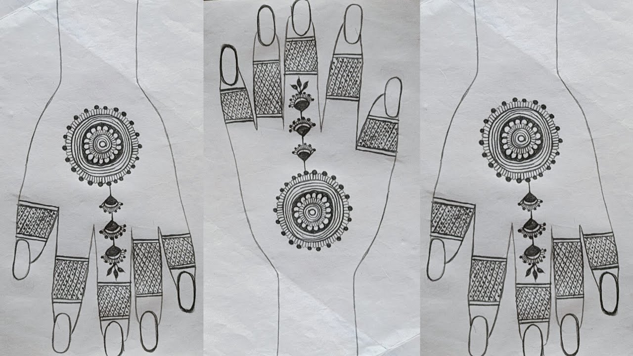 Very easy simple mehndi design for back hand/Mehendi ka design/step by step mehndi design/easy style