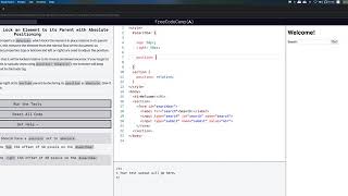freeCodeCamp: Lock an Element to its Parent with Absolute Positioning