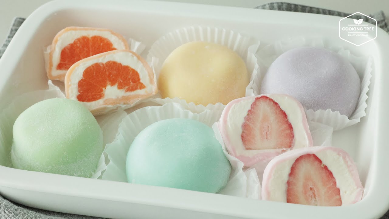 🌈Рецепт пастельного радужного рисового пирога (моти/чапсальток) | Домашний жевательный десерт