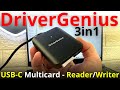 DriverGenius HB081 CFast2.0 USB-C 3.1 Multicard 3in1 Reader/Writer for Windows and macOS