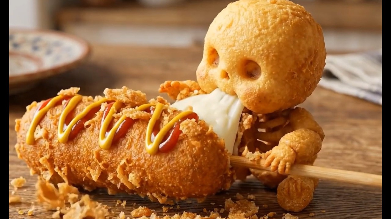 Cute AI Skeleton Food Babies Eating EXTREMELY Crunchy & Cheesy Foods ...