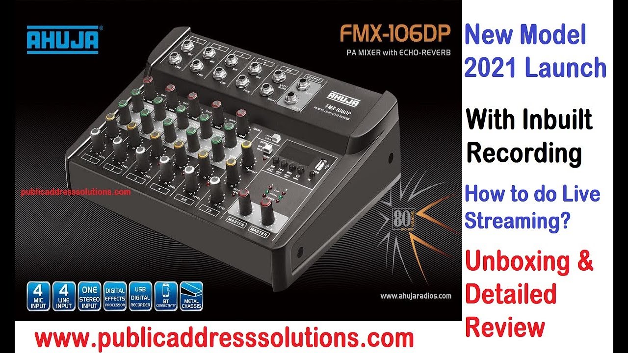 Ahuja FMX 106DP New Model Mixer 2021 Launch Recording, Bluetooth