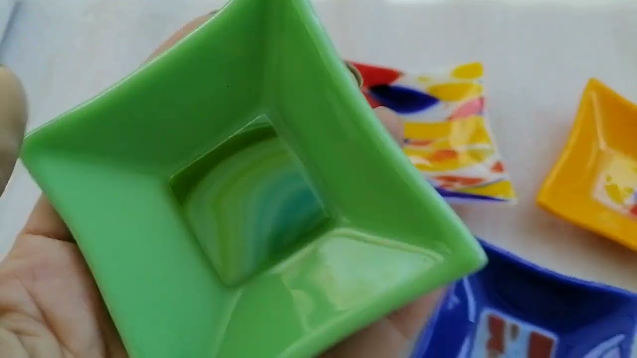 Fused glass bowls - Small pot for individual sauce - Mini serving bowls