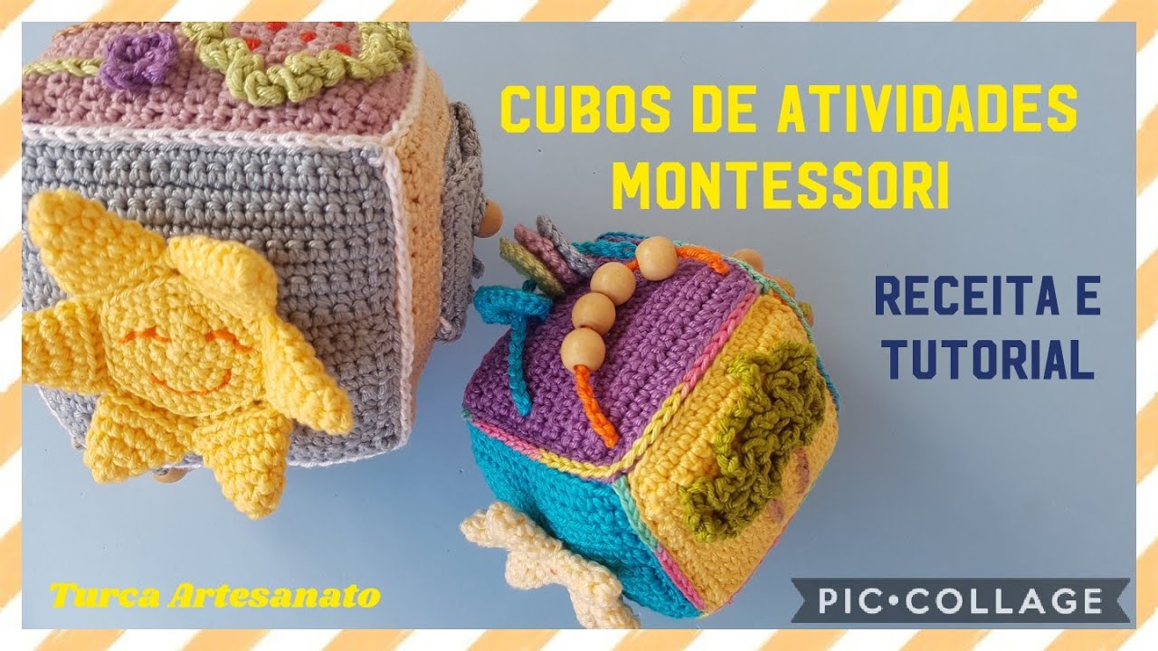 CUBO DE ATIVIDADES MONTESSORI RECEITA DE CROCHÊ