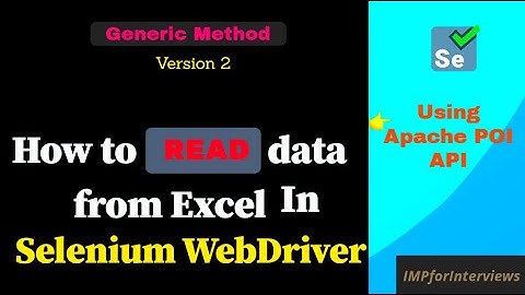 How to read data from Excel file in Selenium using Apache POI with Java | Generic method - Version 2