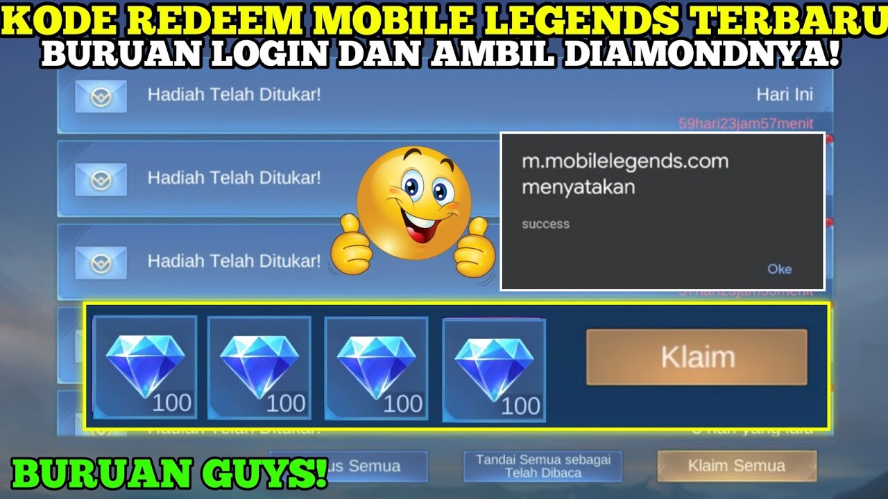 KODE REDEEM DIAMOND MLBB TERBARU 2021 | KODE REDEEM ML HARI INI ...