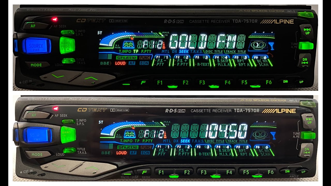 1990s High-End Alpine TDA-7570R Car Cassette Radio Player
