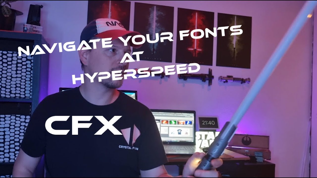 The quickest way to browse fonts on your Crystal Focus 10 (CFX) lightsaber!