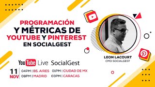 Programación y métricas de YouTube y Pinterest en SocialGest screenshot 5