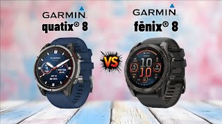 Garmin Quatix 8 Vs Garmin Fenix 8 Specs Compare