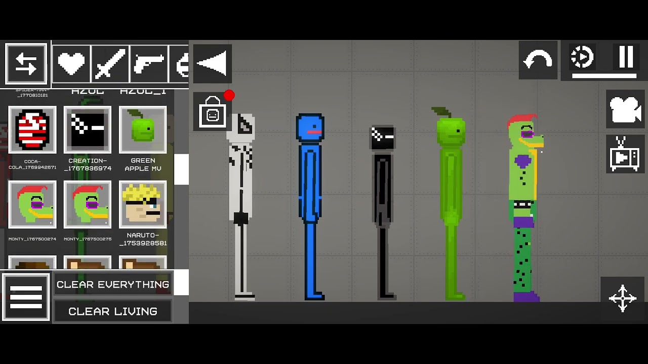 Mostrado meus personagens no melon