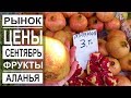 Турция: Цены на рынке. Сезонные фрукты и овощи. Сентябрь 2018 Аланья