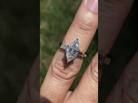 Baguette Moissanite Engagement Ring Setting 0.36ct ring video