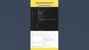 Must Know #react material UI TextField select concept #shorts #hindi