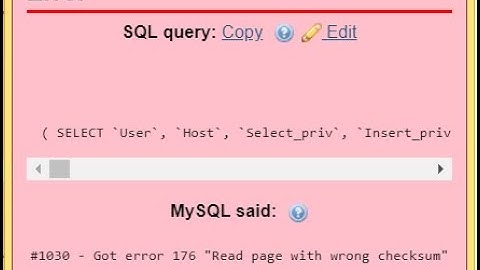 #1030   Got error 176 “Read page with wrong checksum” from storage engine Aria 2023