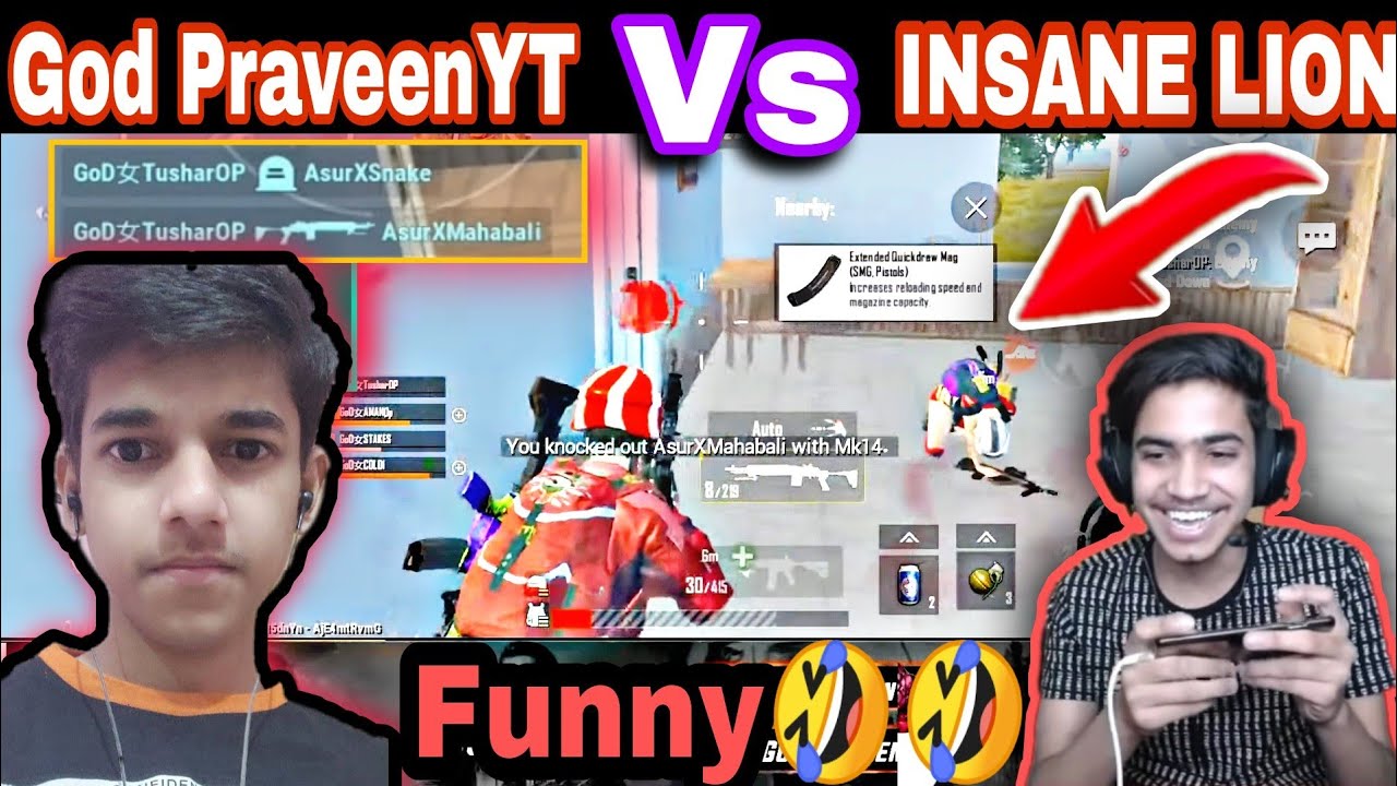 GoDTusharOP Vs Insane Lion Intense fight😱GodPraveenYt Vs insane lion🔥GodPraveenYt Killed Insane Lion