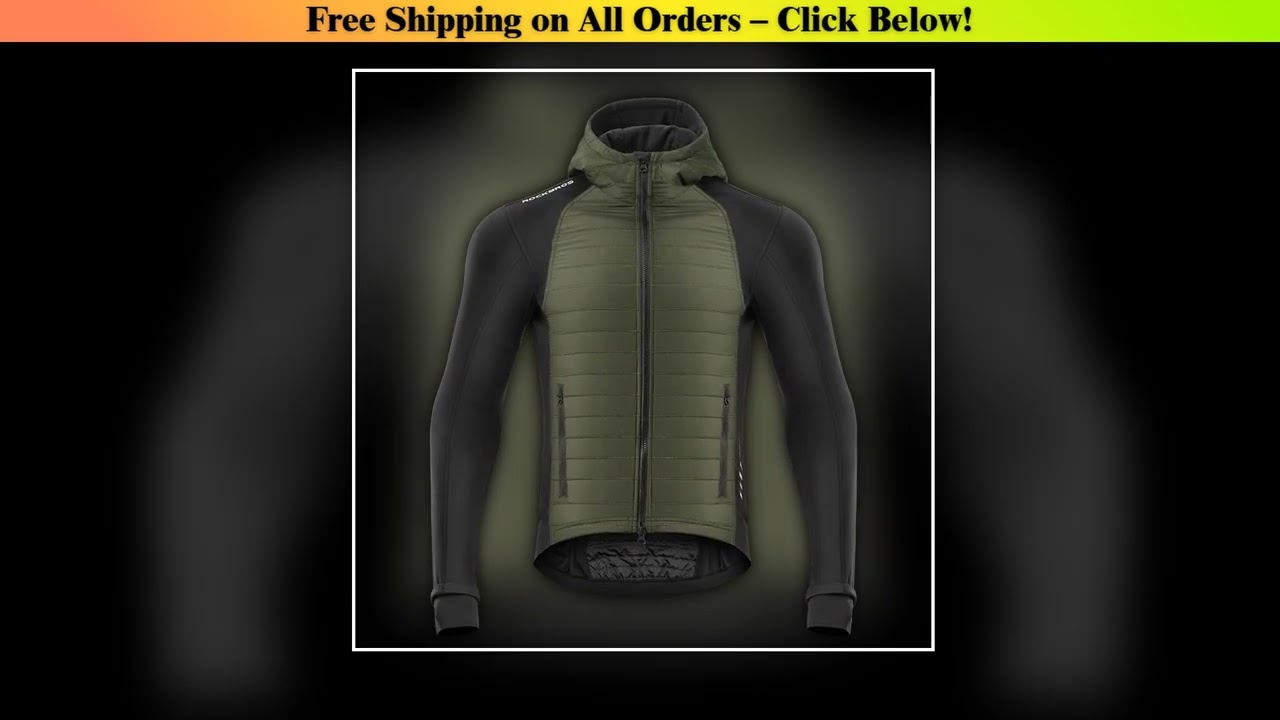 ROCKBROS Warm Winter Cycling Jersey  Ultralight Down Jacket Long Sleeve Bicycle Clothing Thermal