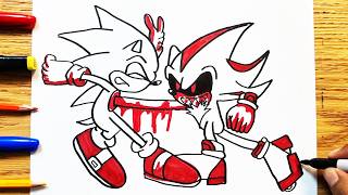 COMO DIBUJAR a SONIC VS SHADOW.EXE