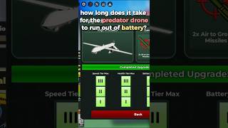 How long does the Predator Drone battery last? #roblox #gaming #shorts #wartycoon #warthunder