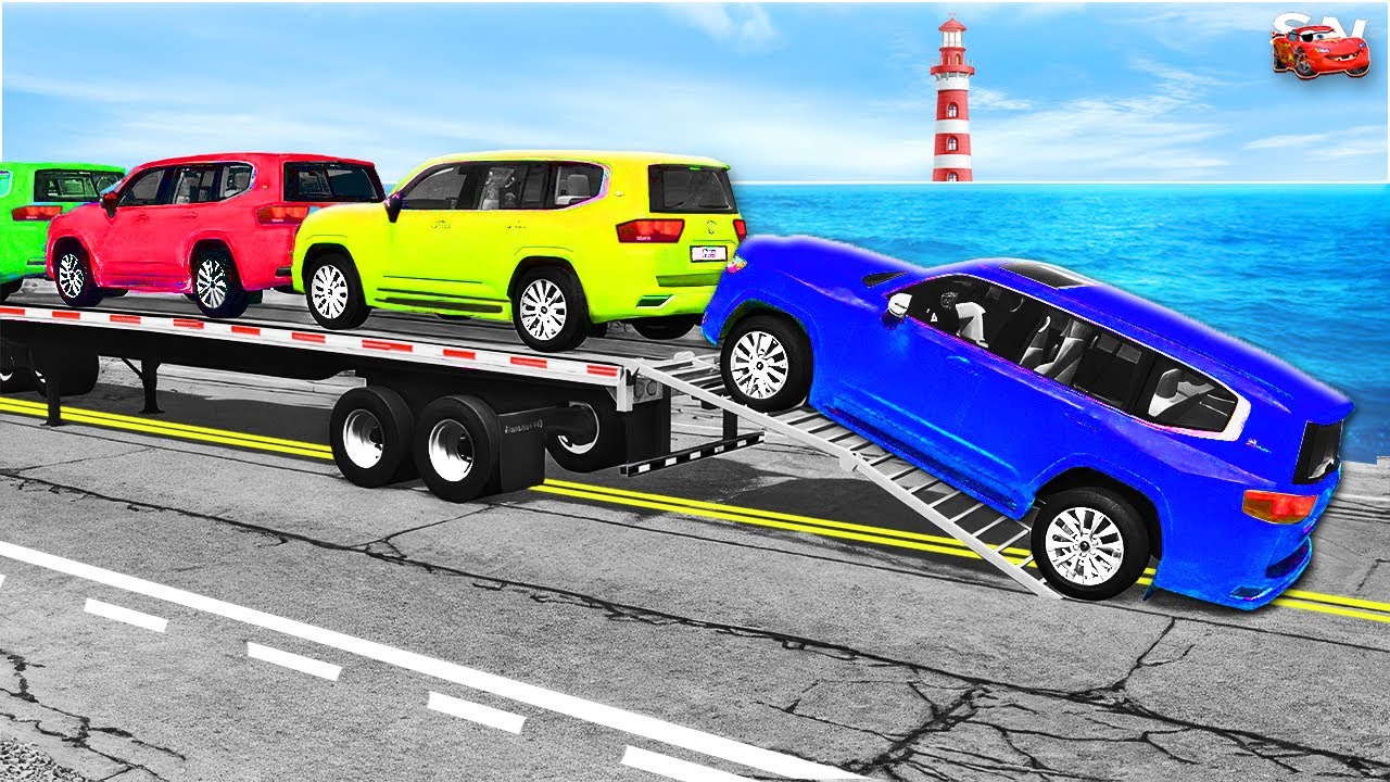 Funny Heavy Trailer Truck vs Reversed Speed Bumps – Giant Load Chaos – BeamNG Drive #1 🧨