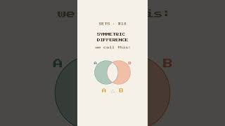 Discrete Math — Sets: Symmetric Difference (#13) #education #maths #discrete